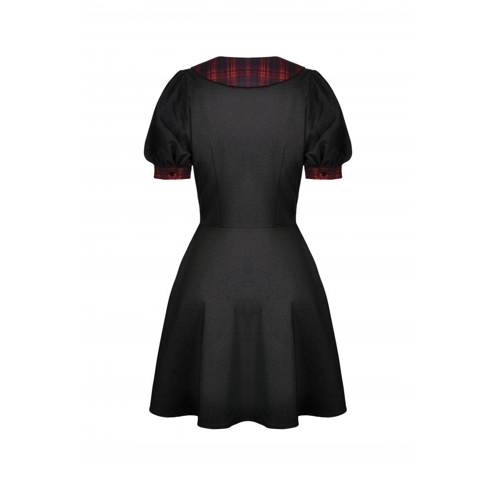 Darkinlove Women's Grunge Front Button Bowknot Shirt Dress