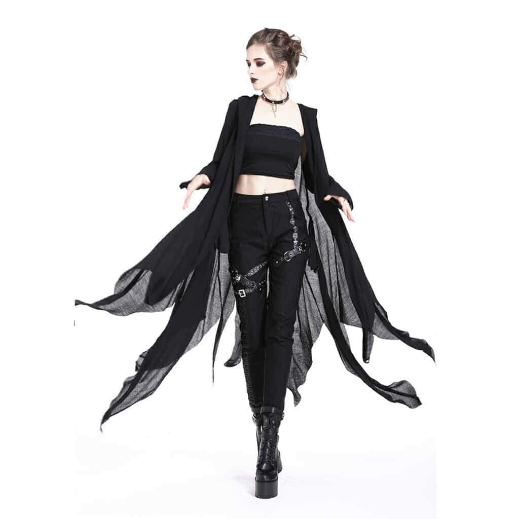 Darkinlove Women's Grungy Goth Hooded Coat