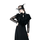 Capa vintage de encaje y flores para mujer