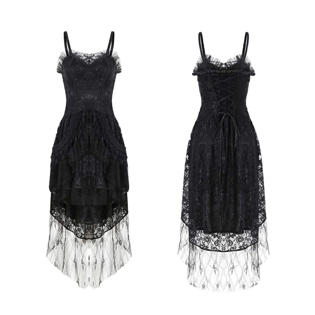 Darkinlove Women's Lace & Frill Spaghetti Strap Dress