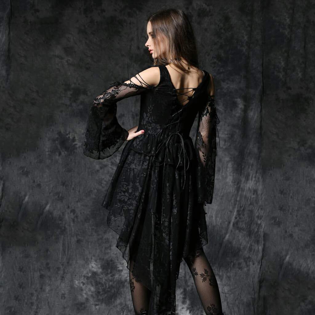 Darkinlove Women's Lace Overlay Little Black Dress