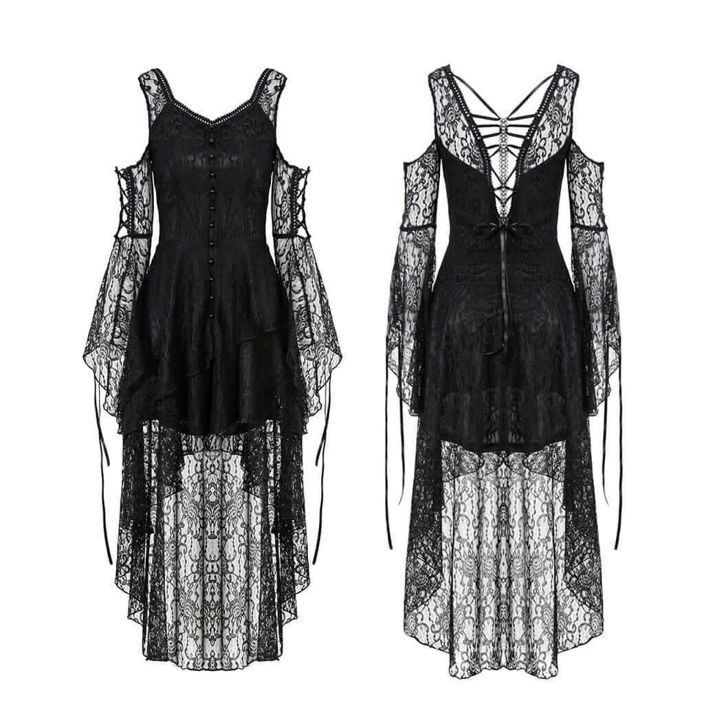 Darkinlove Women's Lave Overlaid Short Black Goth Dress