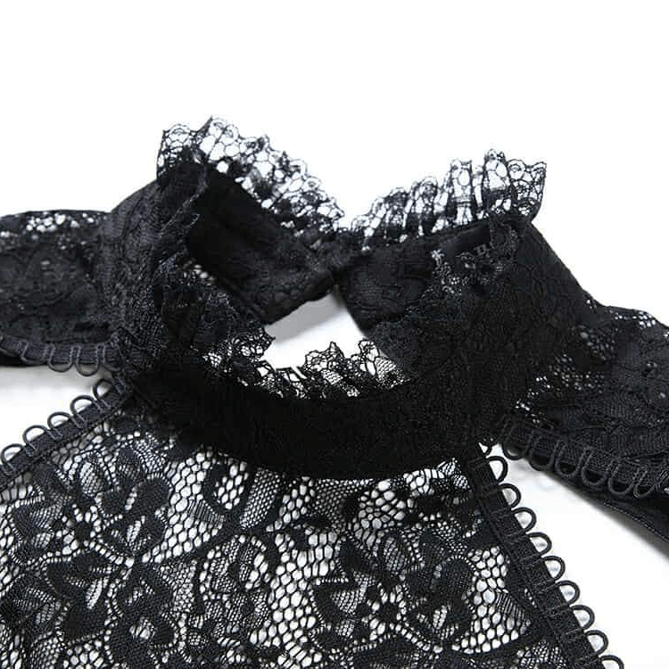 Darkinlove Women's Layered Lace Goth Little Black Dress