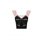 Darkinlove Women's Lolita Bowknot Lace Short Sleeved Crop Top