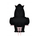 Darkinlove Women's Lolita Front Zip Short Sleeved Crop Top with Cat Hood