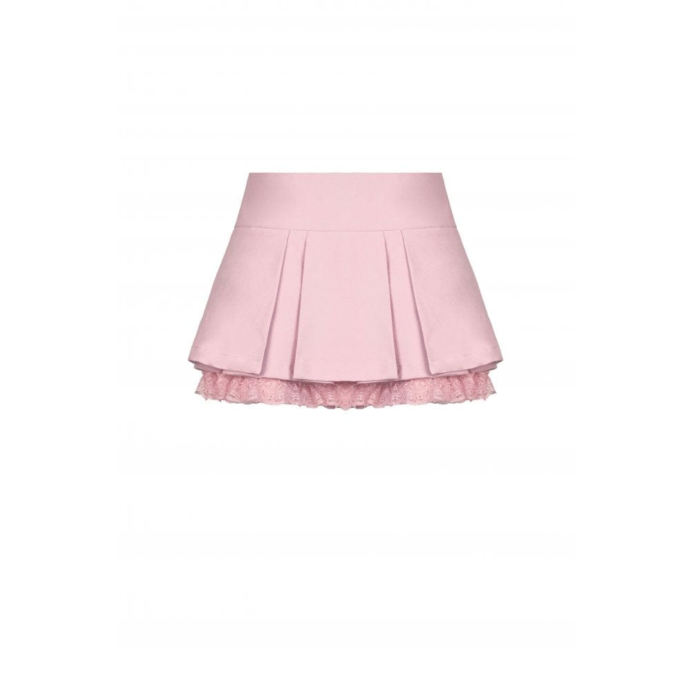 Darkinlove Women's Lolita Pink JK Pleated Skirt