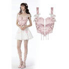 Darkinlove Women's Lolita Pink Love Heart Lacing-up Bustier