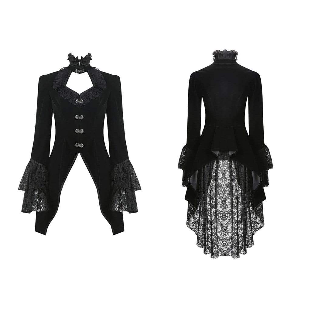 Darkinlove Women's Long Asymmetrical Vintage Goth Jacket