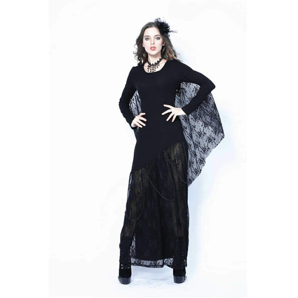 Darkinlove Women's Long Black Goth Gown