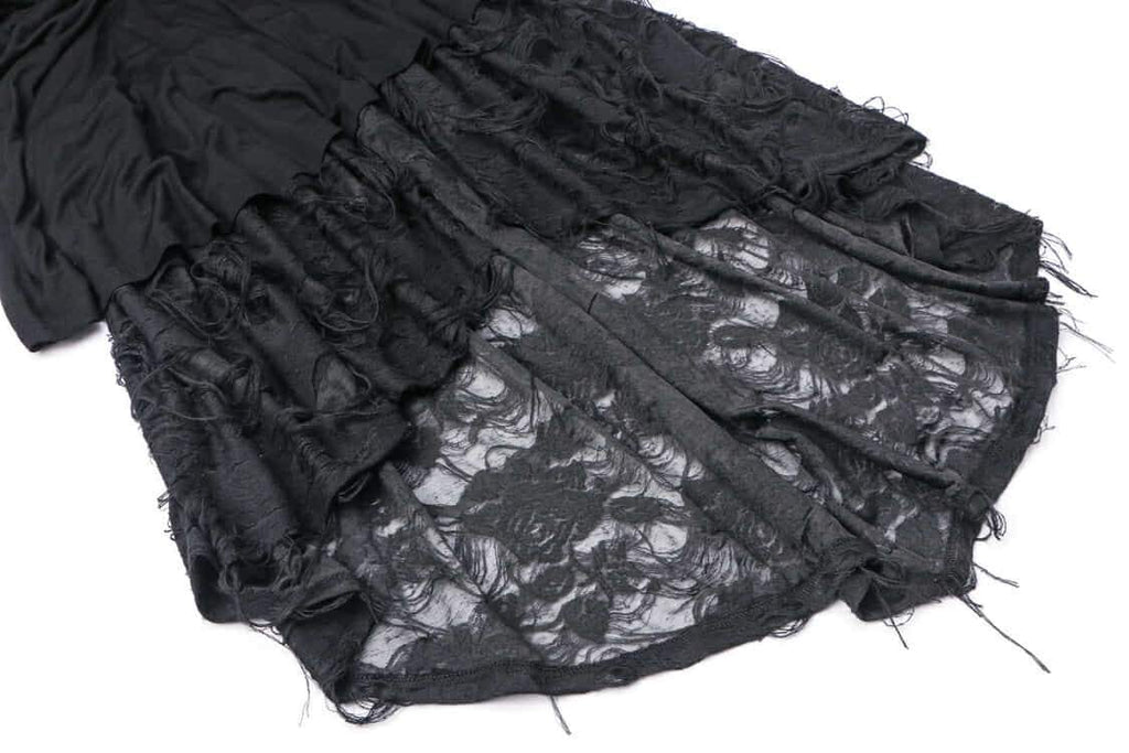 Darkinlove Women's Long Waisted Goth Black Dress