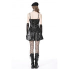 Darkinlove Damen Punk-Unterkleid aus Lackleder in Kontrastfarbe