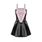 Darkinlove Damen Punk-Unterkleid aus Lackleder in Kontrastfarbe