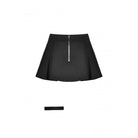 Darkinlove Damen-Punk-Faltenrock mit Cutout und Schnalle