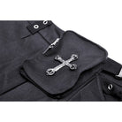 Darkinlove Damen-Punk-Faltenrock mit Cutout und Schnalle