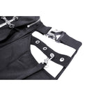 Darkinlove Damen-Punk-Faltenrock mit Cutout und Schnalle