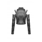 Darkinlove Women's Punk Cutout Off Shoulder Skull Crop Top