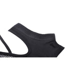 Darkinlove Women's Punk Irregular Cutout Mesh Splice Crop Top