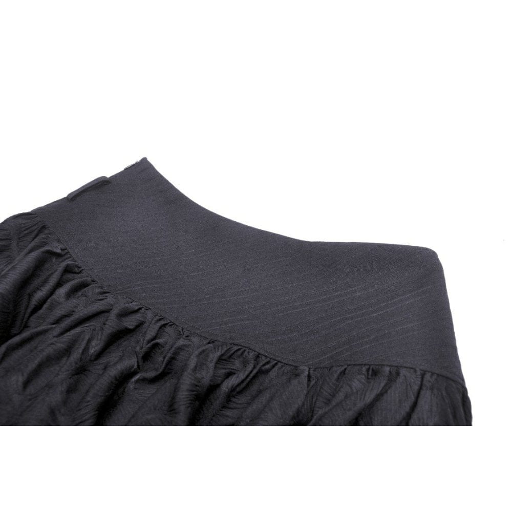 Darkinlove Women's Punk Irregular Mesh Splice Draped Skirt