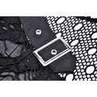 Darkinlove Women's Punk Irregular Ripped Mesh Splice Shirt