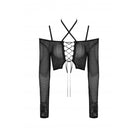 Darkinlove Women's Punk Lacing-up Sheer Long Sleeved Mesh Top