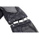 Darkinlove Women's Punk Plunging Mesh Splice Shirt with Oversleeves