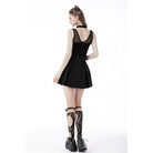 Darkinlove Women's Punk Rock Cutout Short Sleeved Mesh Top