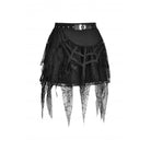 Darkinlove Women's Punk Rock Ripped Mesh Short Skirt
