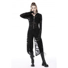 Darkinlove Damen Punk Split Ripped Coat mit Kapuze