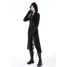 Darkinlove Damen Punk Split Ripped Coat mit Kapuze
