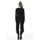 Darkinlove Damen Punk Split Ripped Coat mit Kapuze