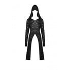 Darkinlove Damen Punk Split Ripped Coat mit Kapuze