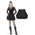 Darkinlove Women's Punk Strappy Layered Skirt