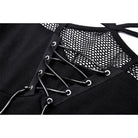 Darkinlove Women's Punk Strappy Mesh Splice Crop Top