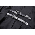 Darkinlove Women's Punk Straps Long Coat with Hood