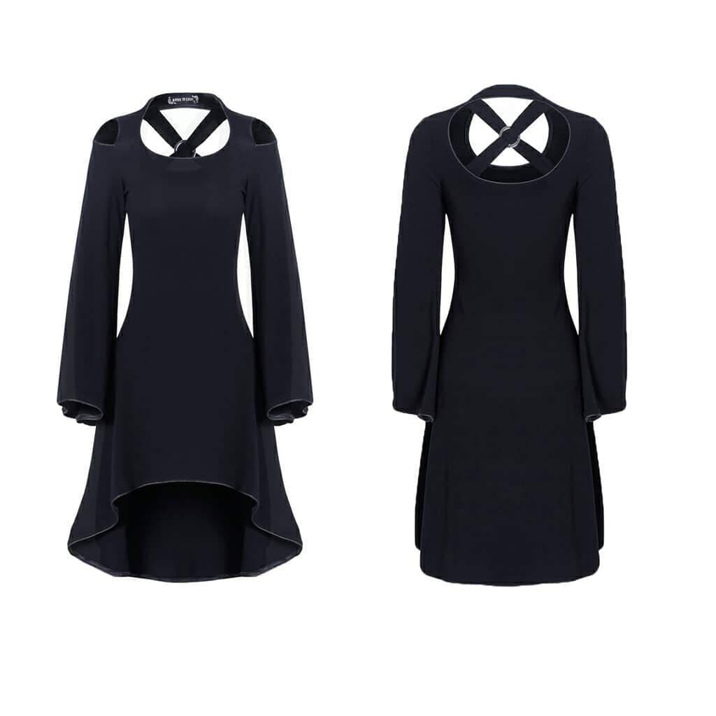 Darkinlove Women's Short Black Cold Shoulder Dress