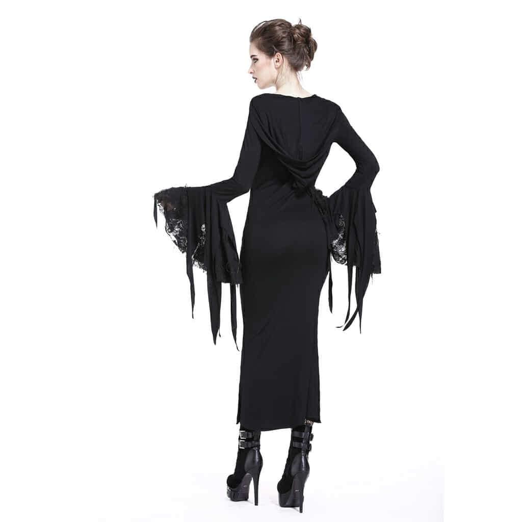 Darkinlove Women's Side Slit Ankle Length Black Dress