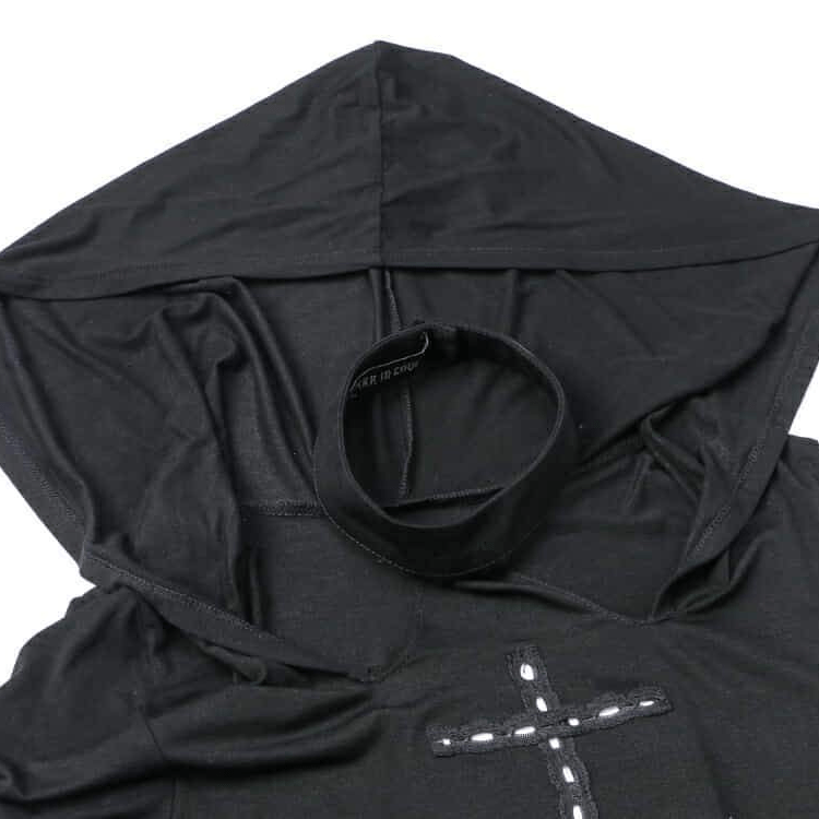 Darkinlove Women's Side Slit Goth Hooded Sheath Dress