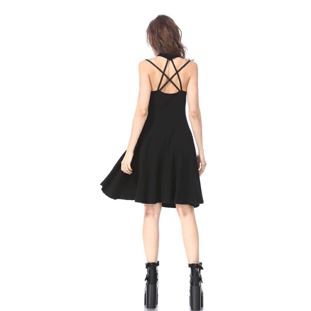 Darkinlove Women's Sleeveless Strappy Goth Dress