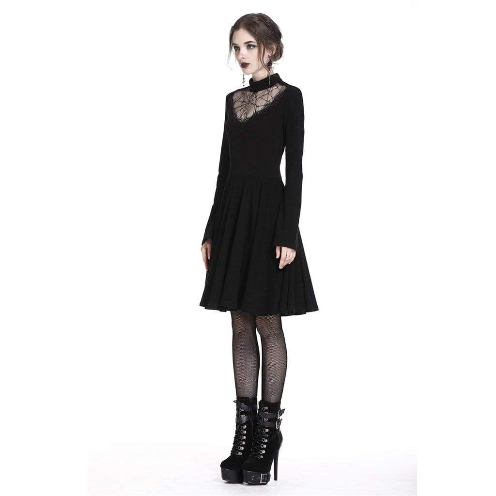 Darkinlove Women's Spider's Web Goth Short Dress