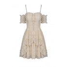 Darkinlove Women's Steampunk Multilayer Ruffles Slip Dress