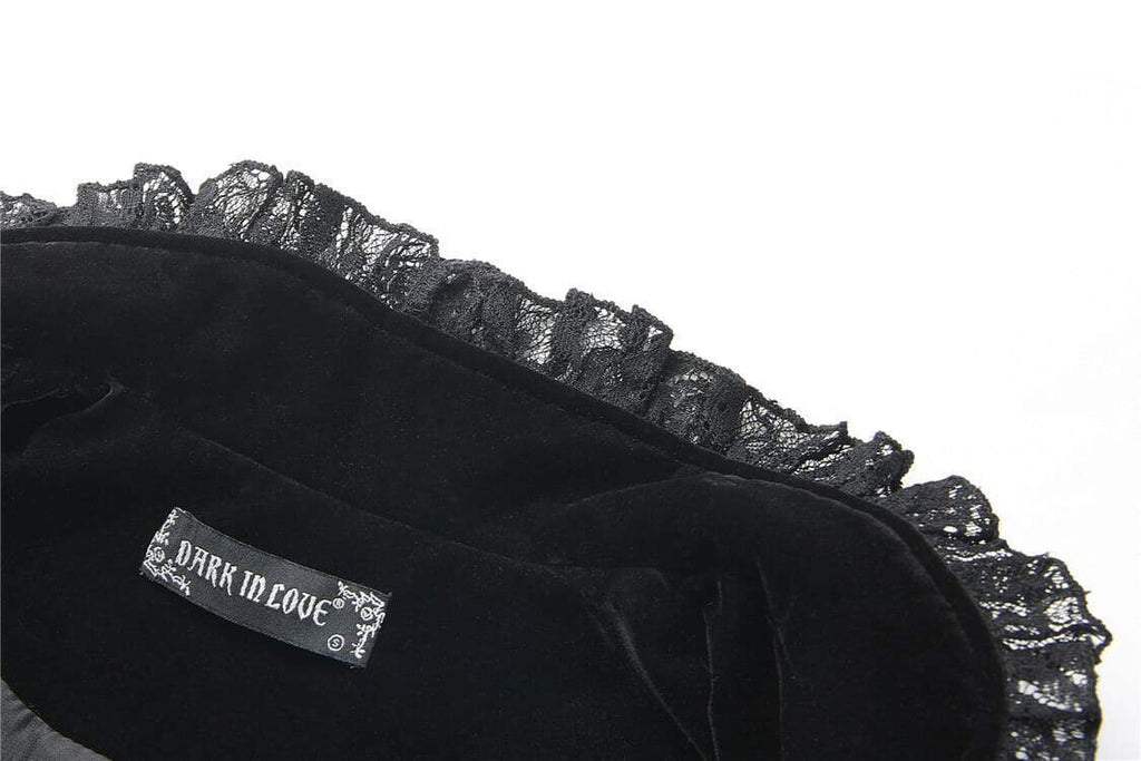 Darkinlove Women's Velour & Lace fitted Goth Jacket