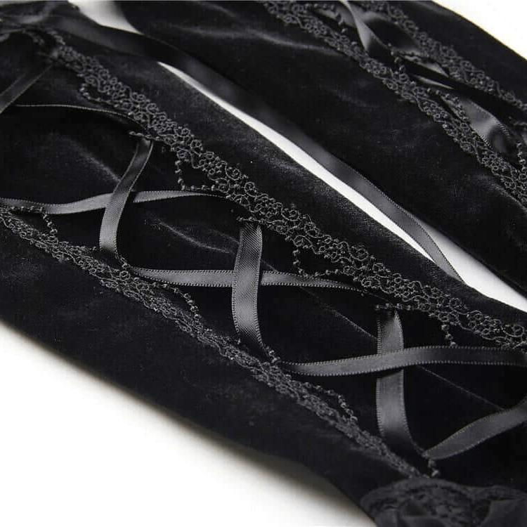 Darkinlove Women's Vintage Goth Lace Gloves