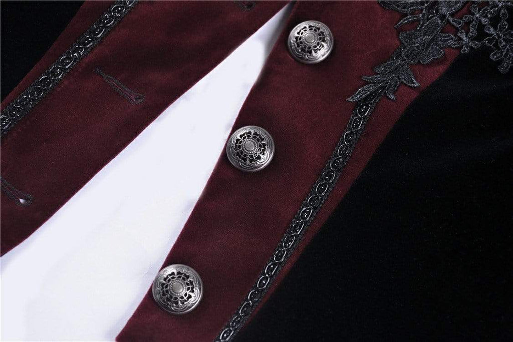 Darkinlove Women's Vintage Gothic Black & Red Flower Jackets