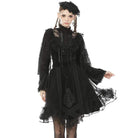 Women's Vintage Gothic Mesh Velet Splicing Irregular Hem Skirts