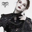 Gothic Jacquard Feather Rhinestone Velet Ties