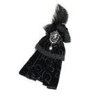 Gothic Jacquard Feather Rhinestone Velet Ties