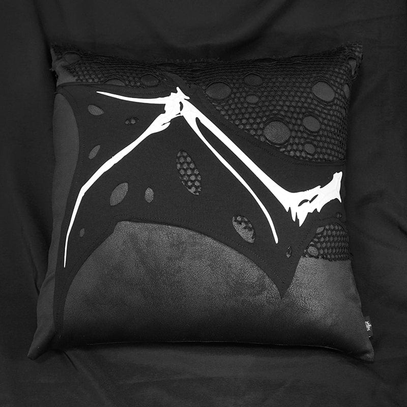 DEVIL FASHION Gothic Ripped Mesh Splice Pillow Case with Pillow Inner