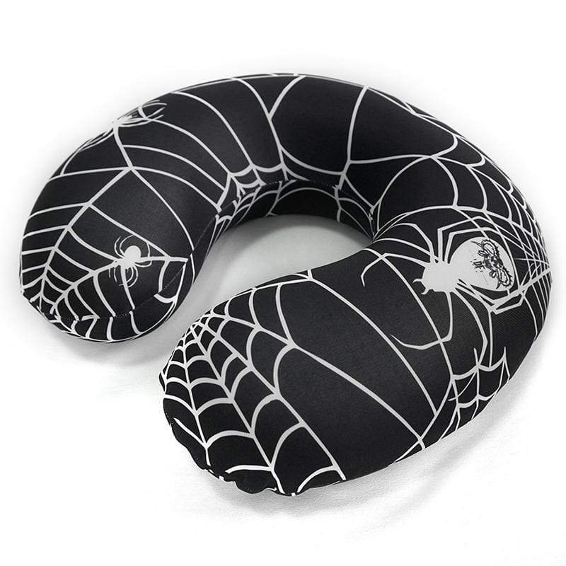 DEVIL FASHION Gothic Spider Web Printed U-shaped Pillow