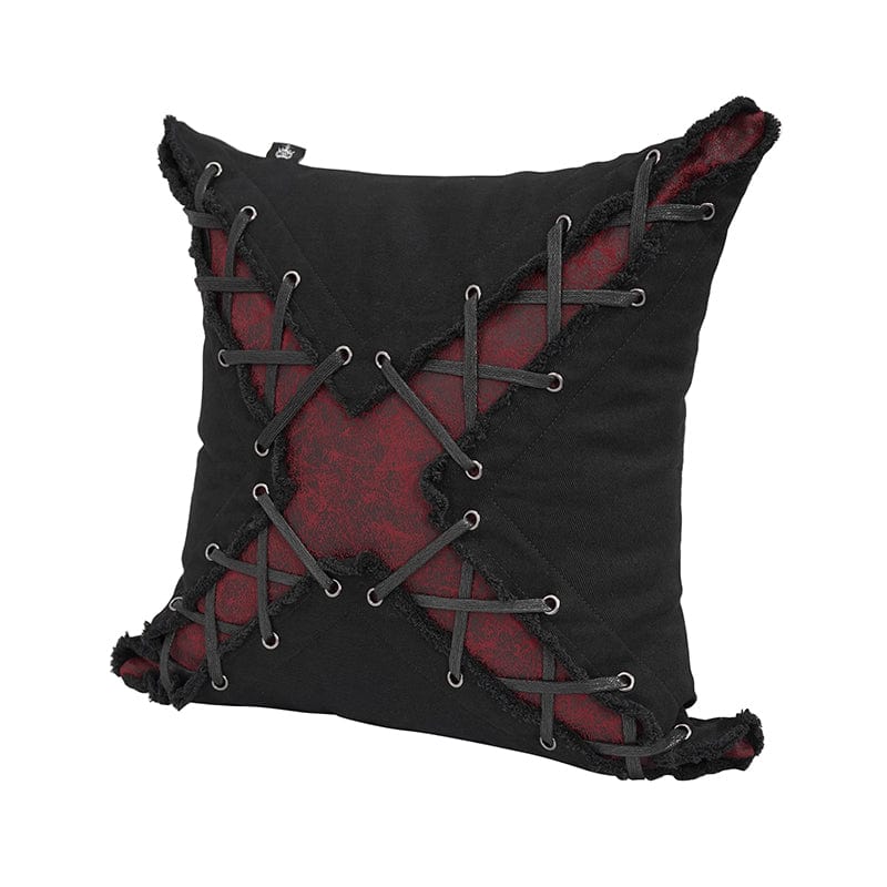 DEVIL FASHION Gothic Strappy Unedged Pillow Case with Pillow Inner