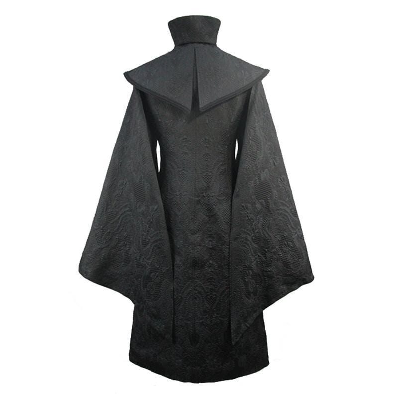 DEVIL FASHION Men's Cape Sleeves Goth Long Coat